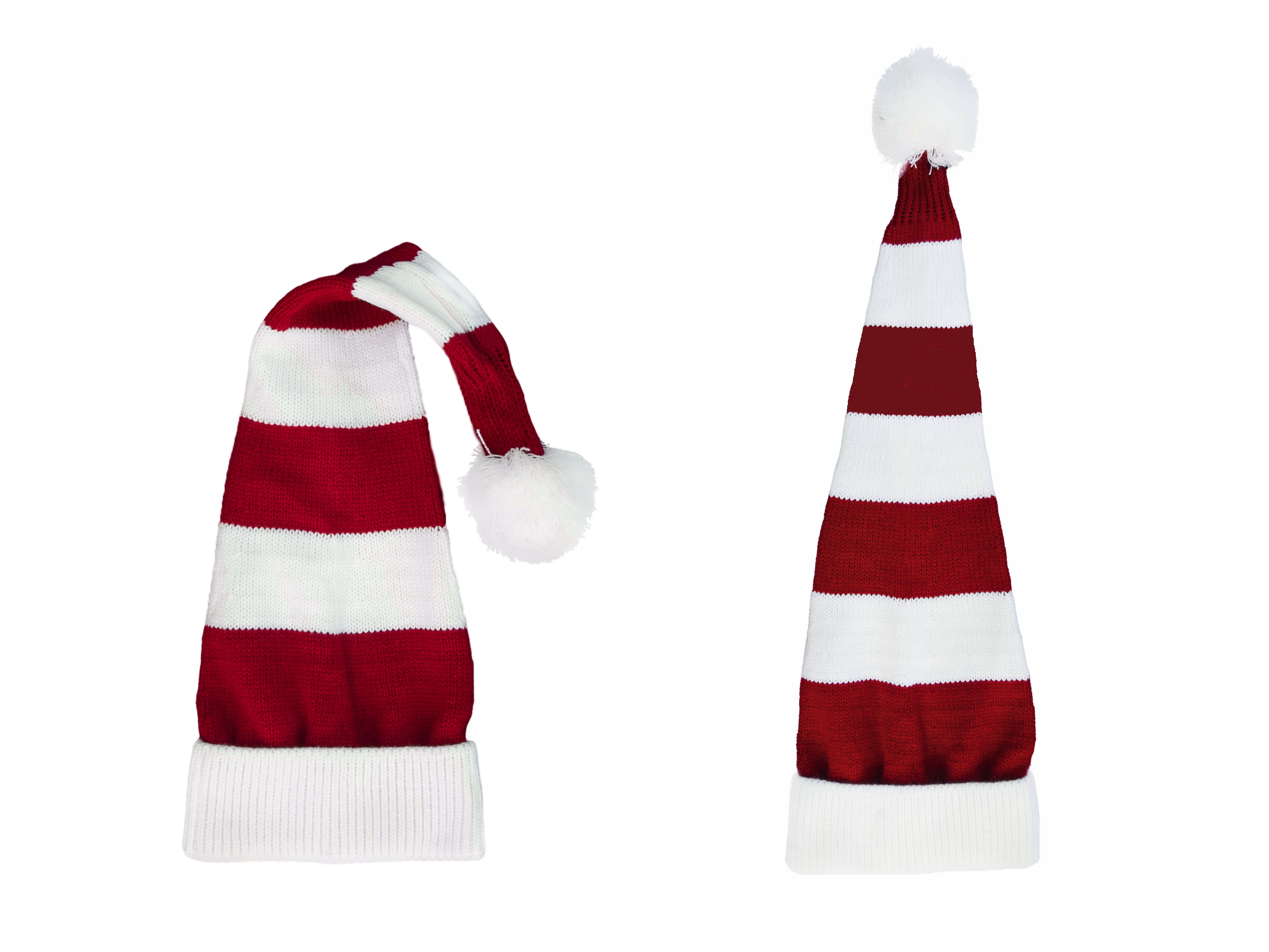 Flat knit striped red/white