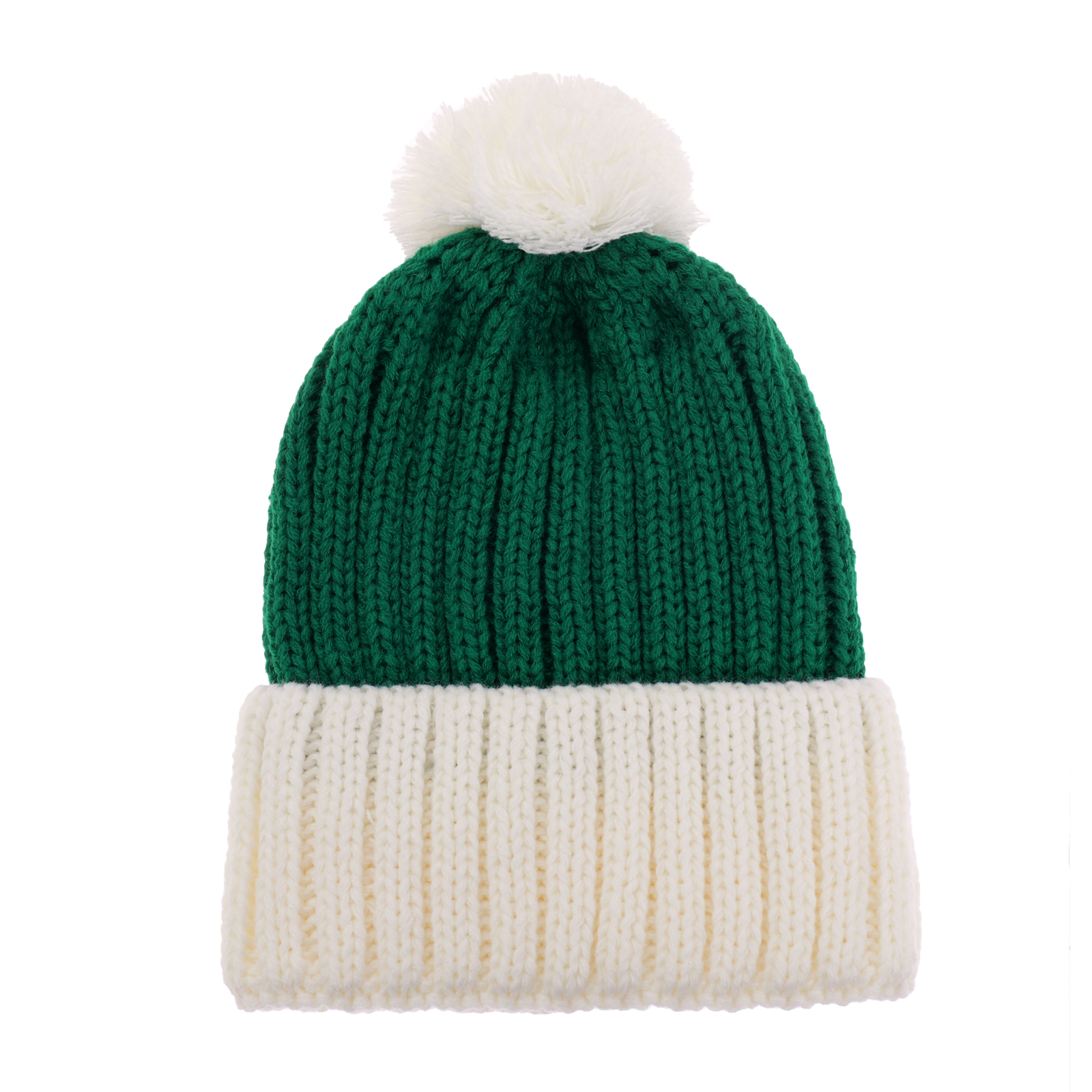 Coarse knit green/white