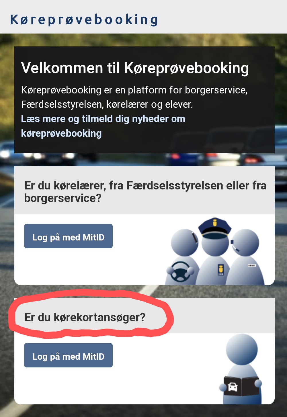 Køreprøvebooking