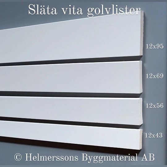 Vita Släta Golvlister