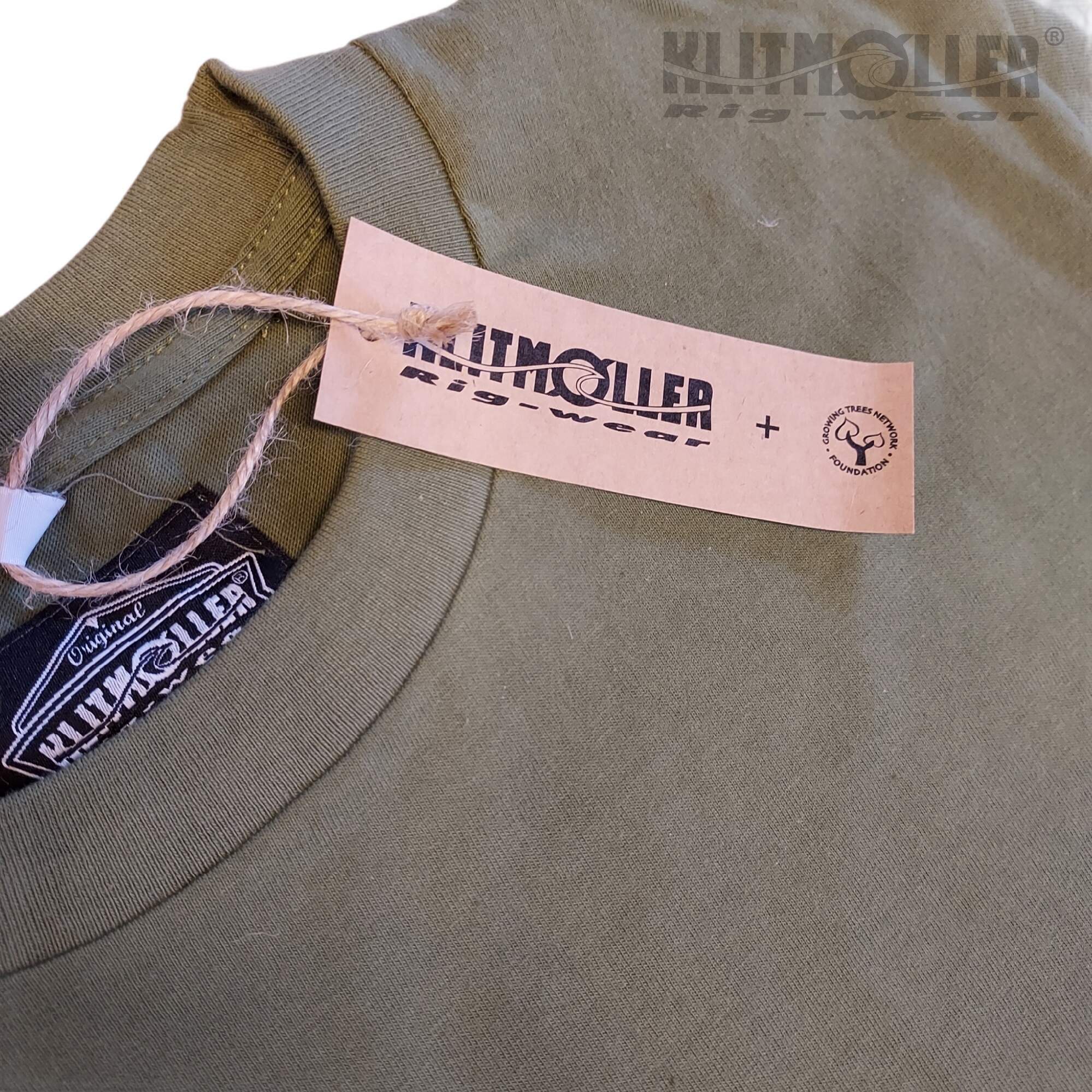 T-shirt Brushed Wave faded olive green