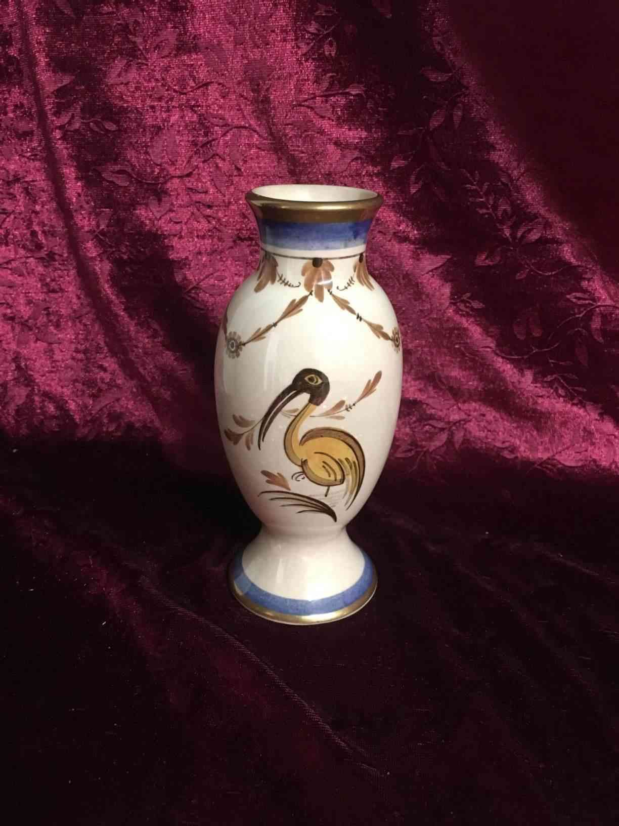 Aluminia - Vase designet af Nils Johan Thorvald Thorsson 1411/1298 i blå, brun og guld. I perfekt stand. Pris: 475,- Kr.