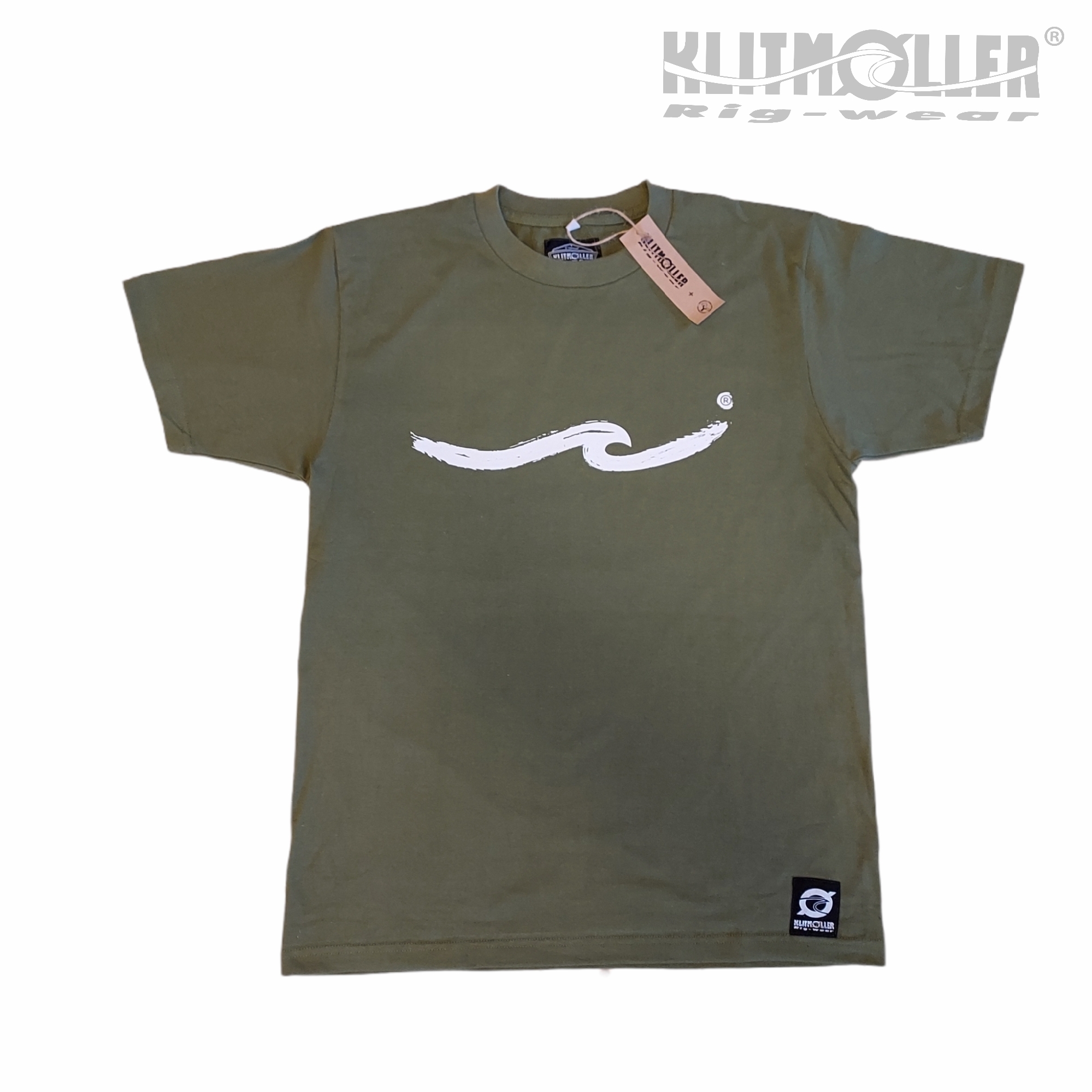 T-shirt Brushed Wave faded olive green