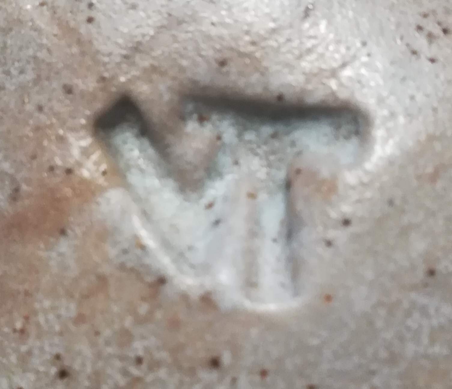 Signature stamp for ceramics. initials. VT. Vivi Terkildsen.