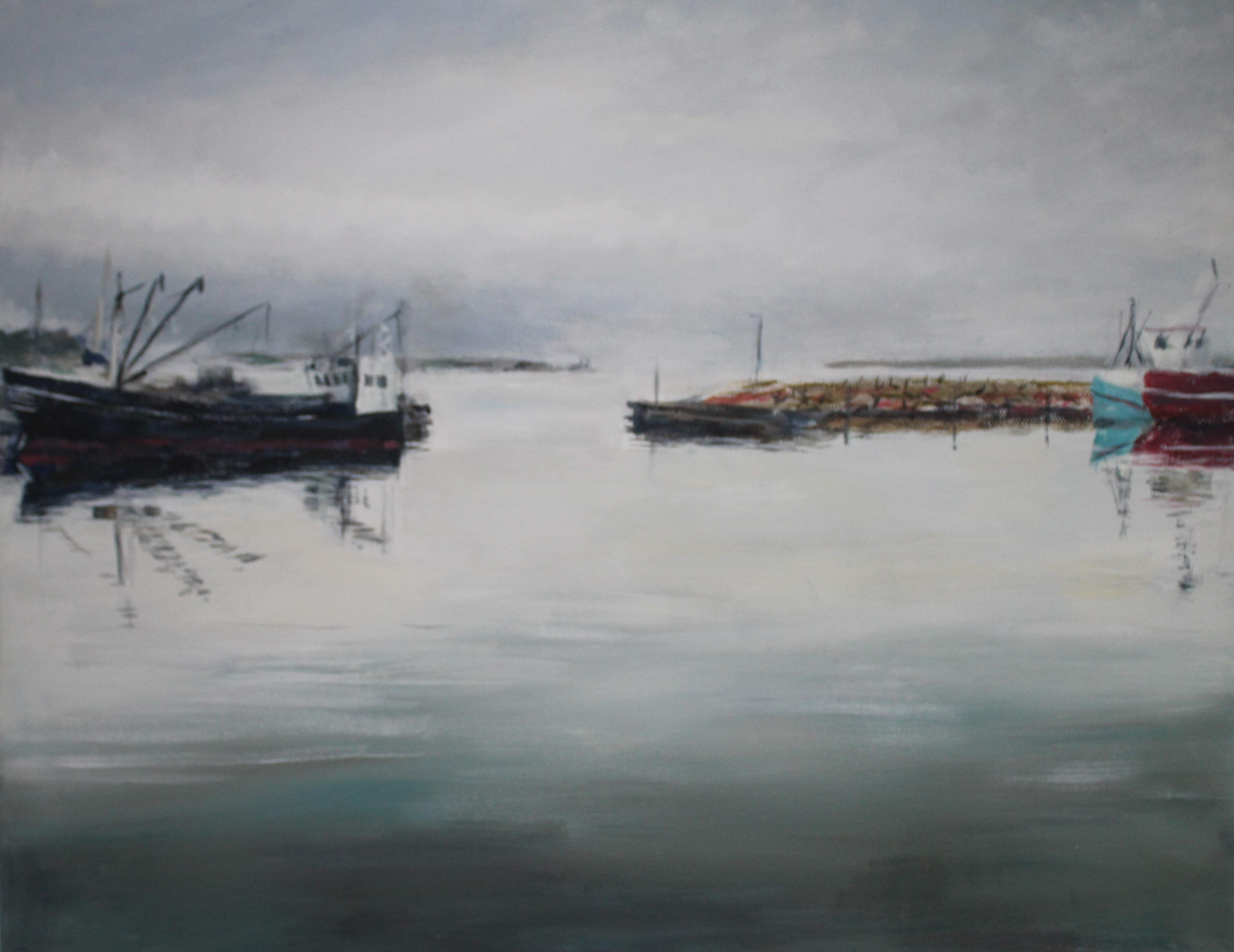 Glyngøre havn 30 x 40 malet af Tove Lois Andreasen