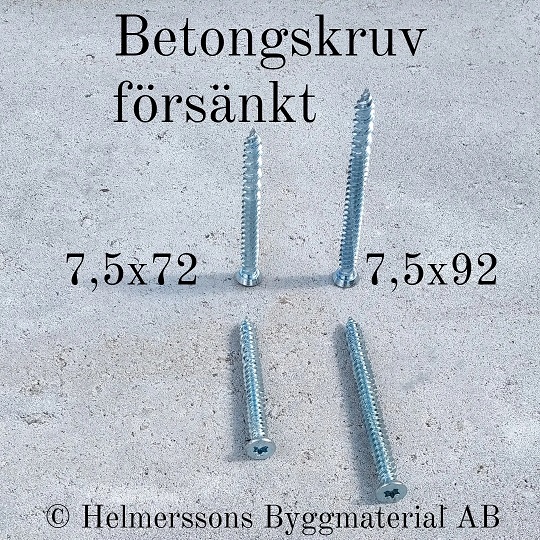 Betongskruv försänkt