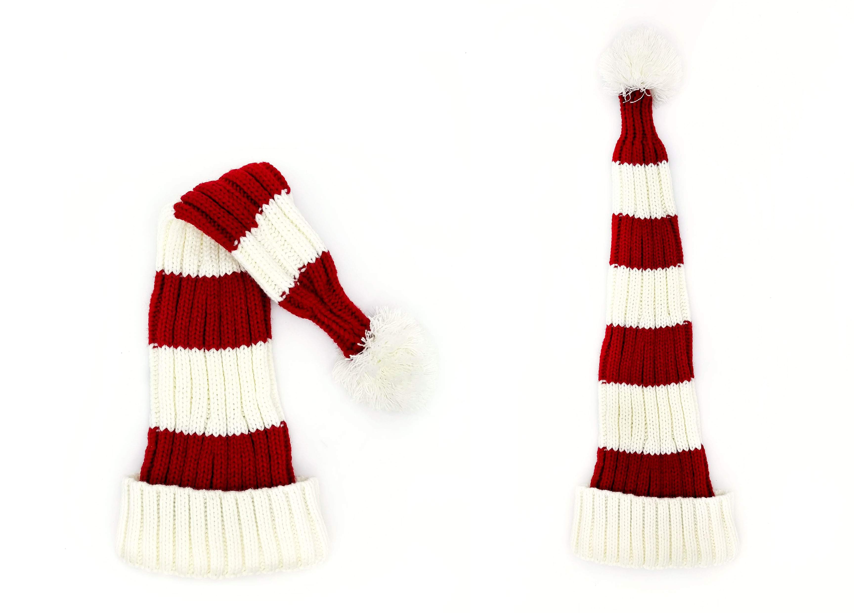 Coarse knit white / red