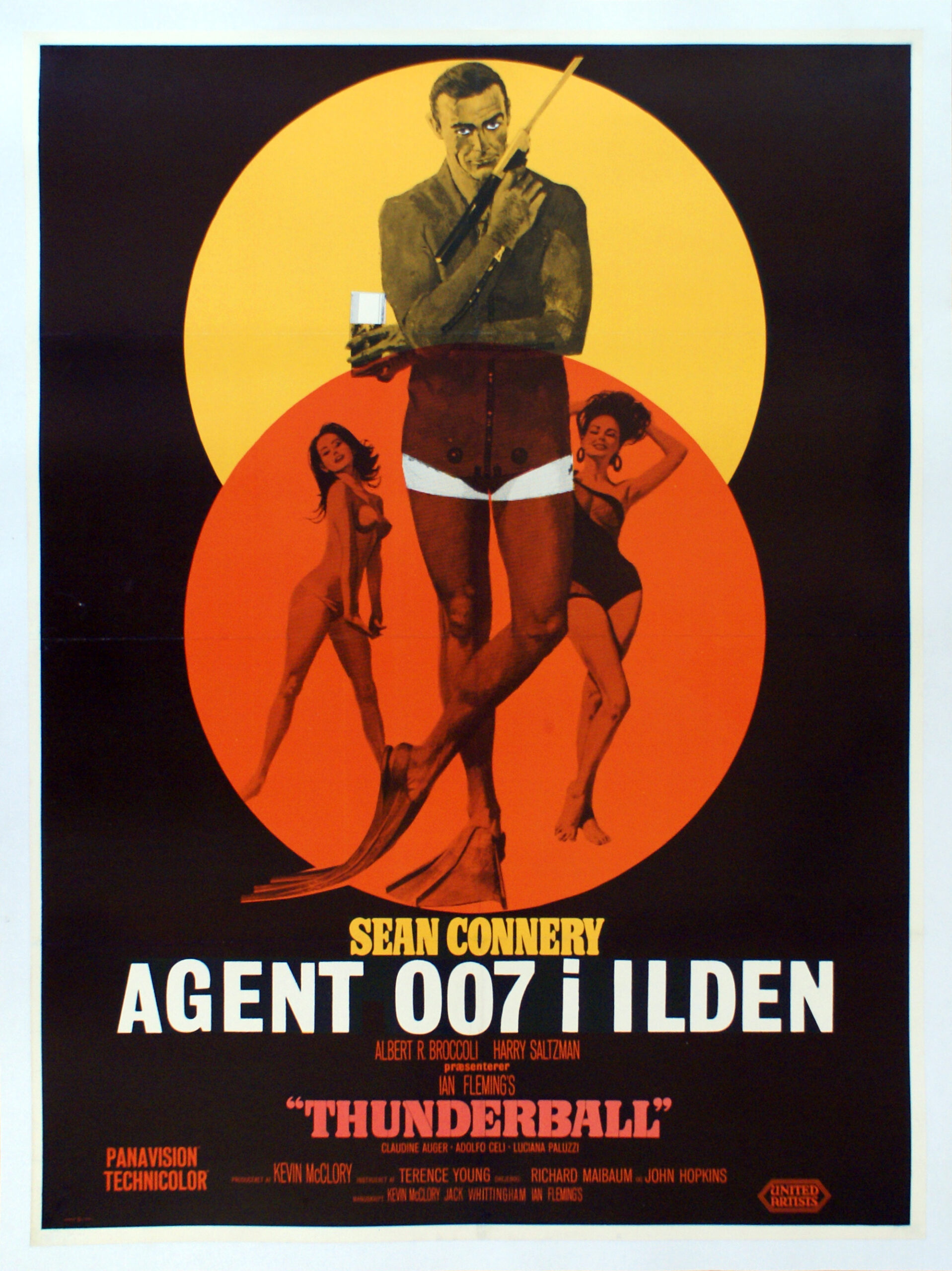 Agent 007 i ilden, dansk plakat, 007, Sean Connery, Thunderball