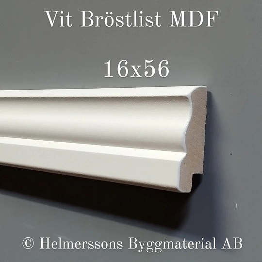 Vit Bröstlist MDF