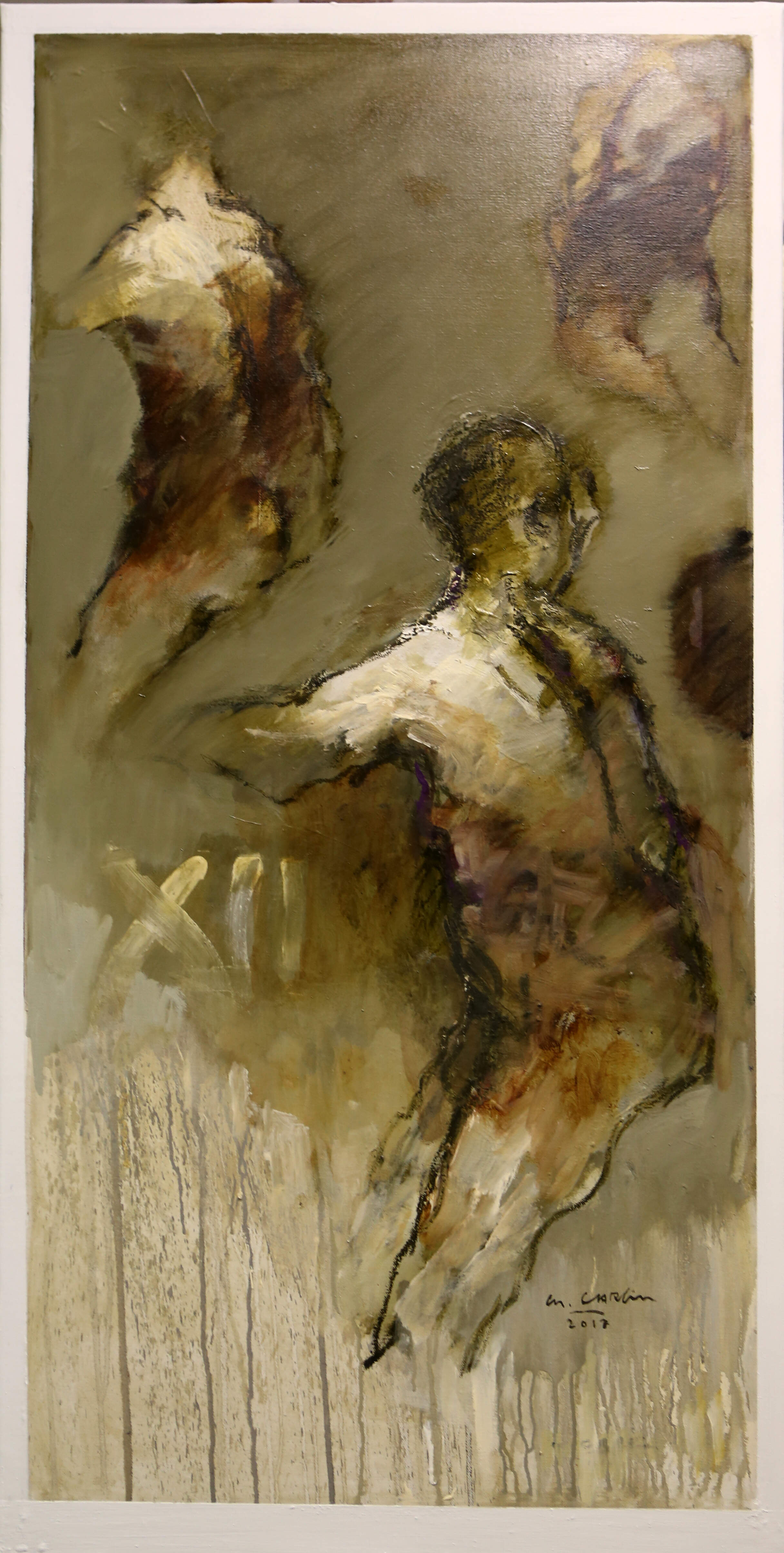Maleri olie på lærred 80x80cm  kr.21.000,- af kunstner Michel Carlin