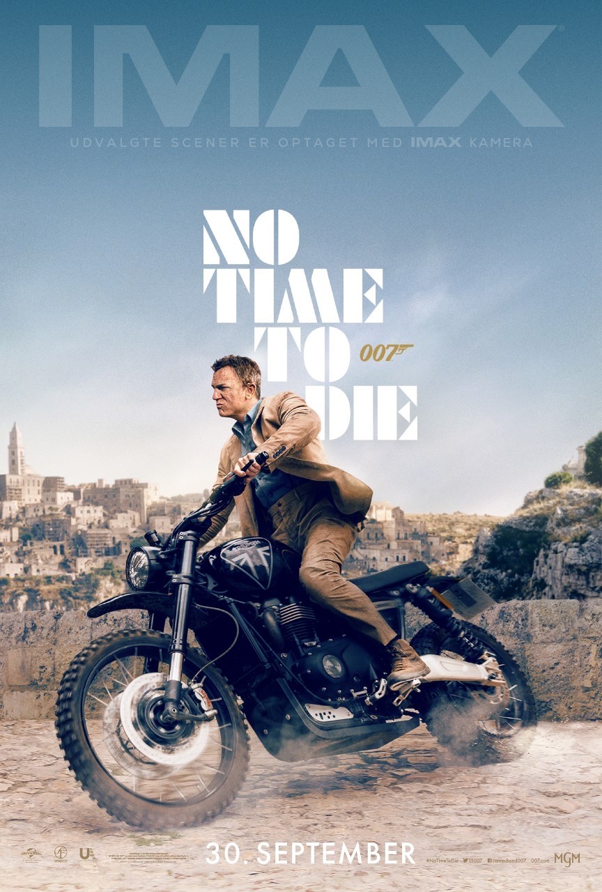 No Time To Die - dansk plakat  - Daniel Craig - motorcykel - Triumph