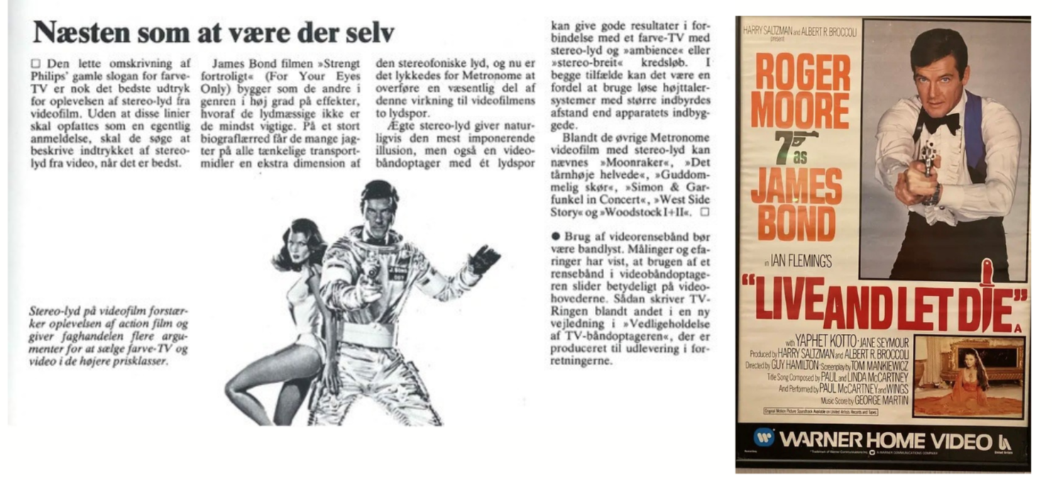 Bond på VHS. Stereo. Radiobranchens blad. Moonraker. Roger Moore.