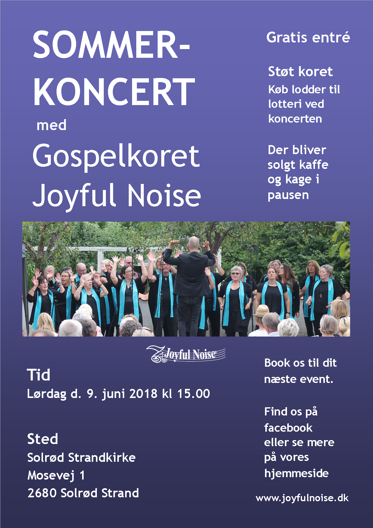Plakat til Joyful Noise sommerkoncert 2018