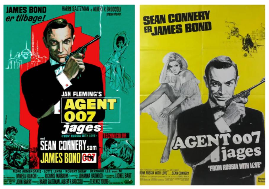 Agent 007 jages, danske filmplakater, Sean Connery