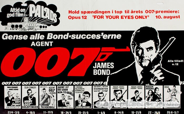 Filmpalads. Bond kavalkade. 007. For Your Eyes Only. Reklame. Avisreklame.