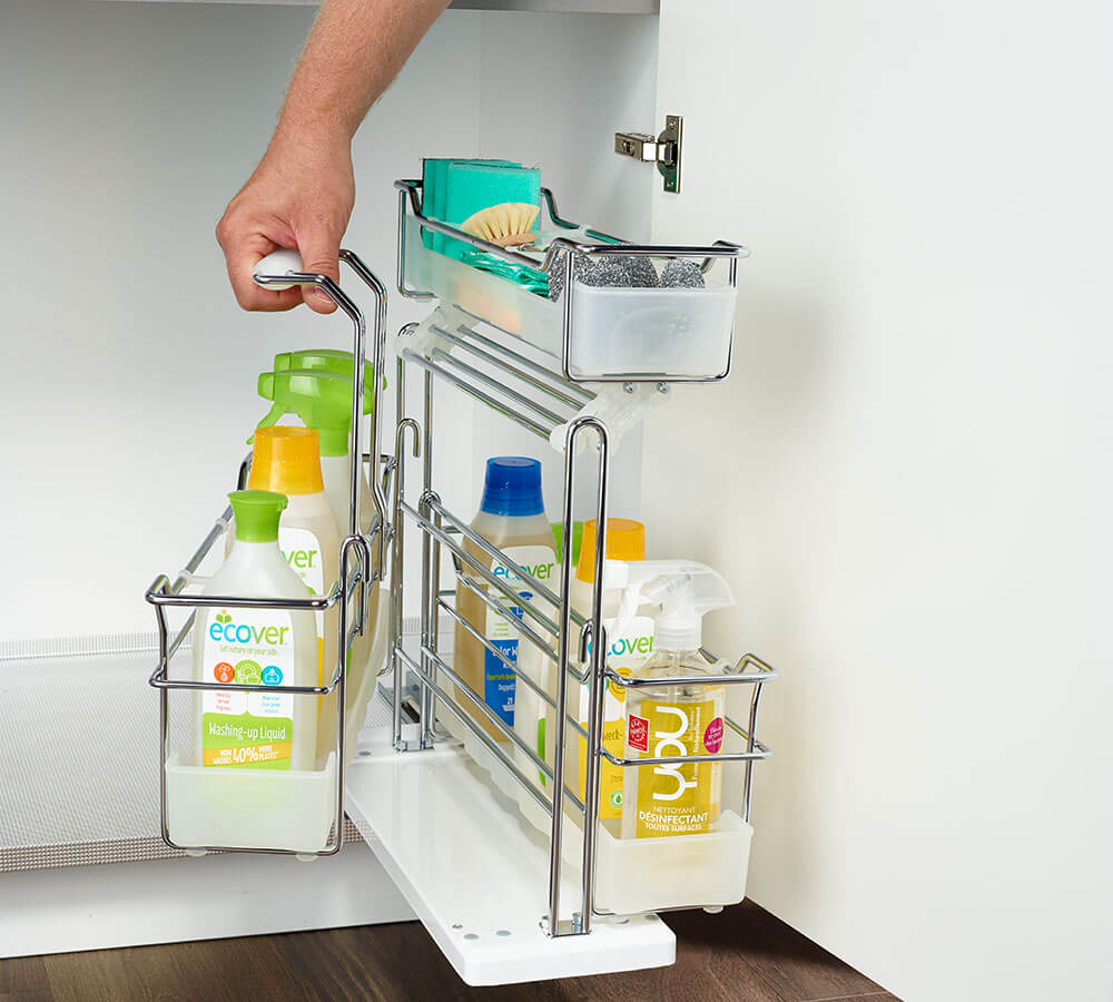 Plastikbakkerne kan tages ud og kan rengøres i opvaskemaskine.